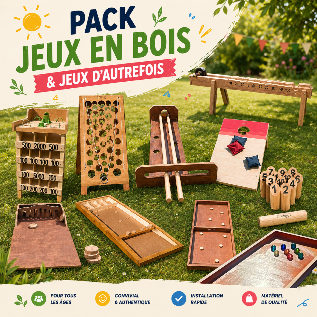 Pack 10 jeux en bois