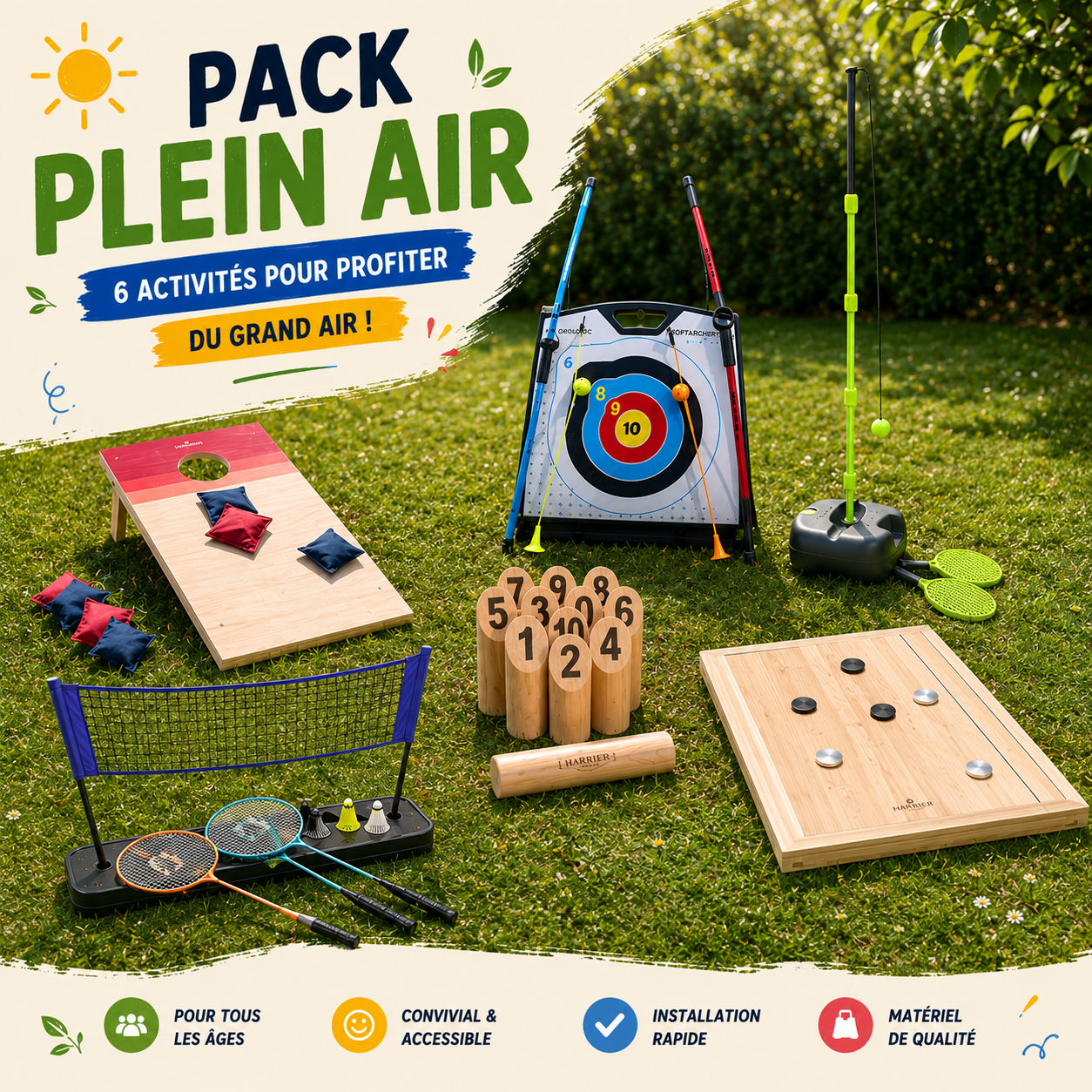 Pack 6 jeux plein air