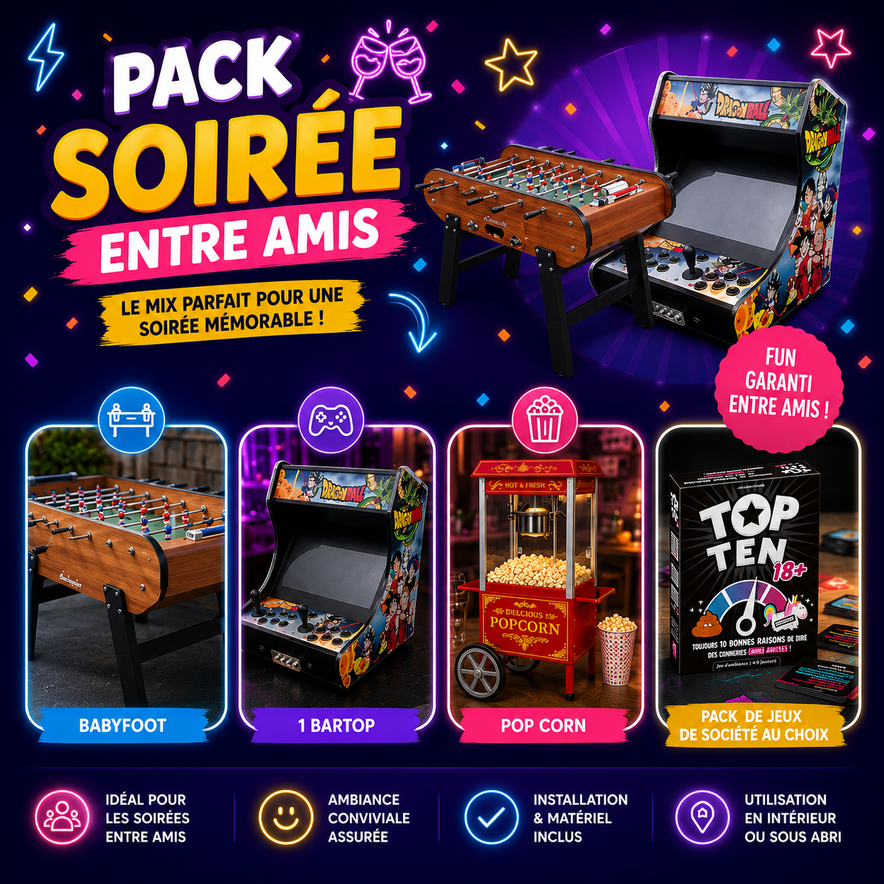 Pack soirée entre amis